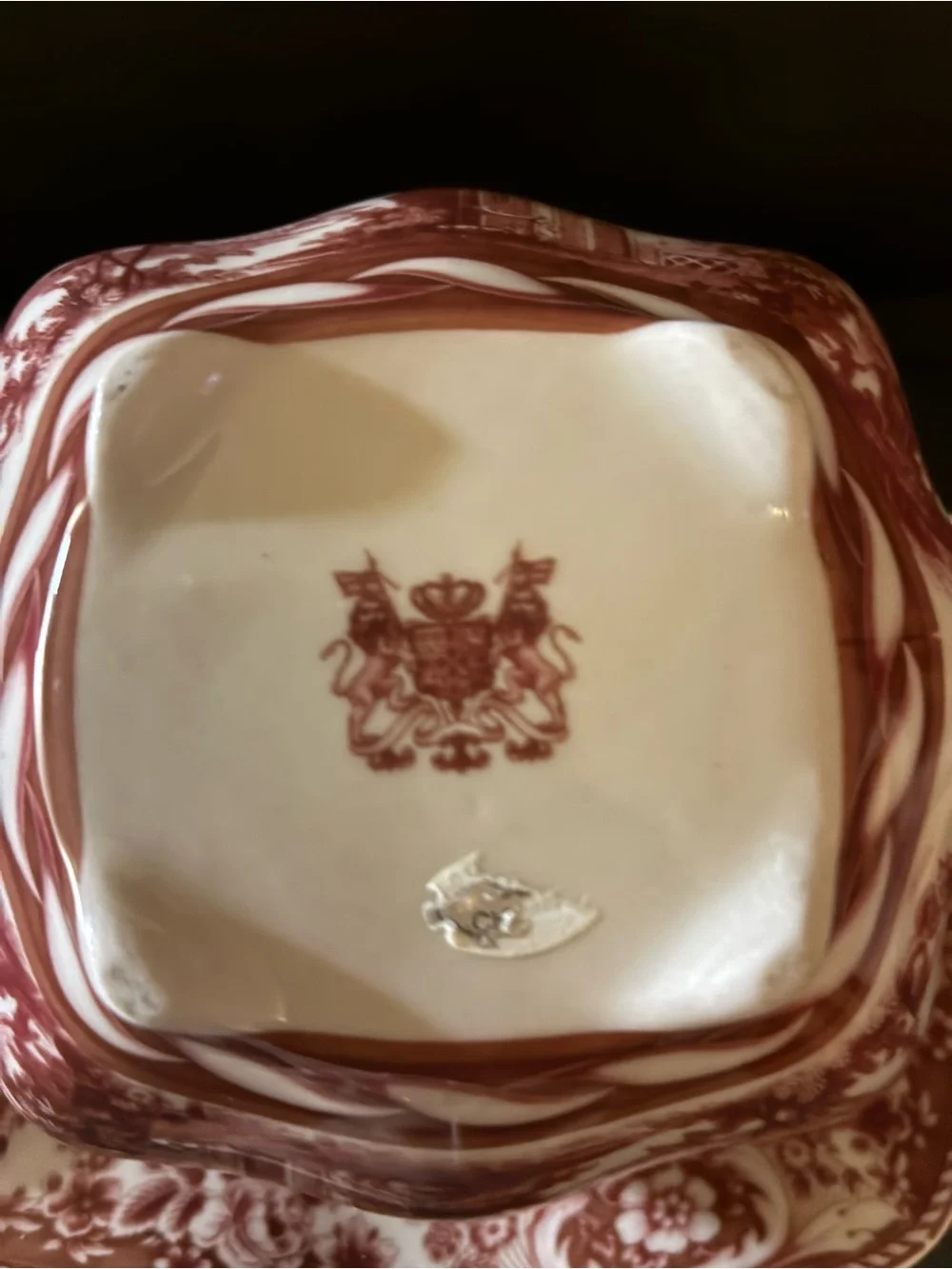 Vtg Mason Ironstone Red Transferware Covered Serving Dish - Classic Home Dining